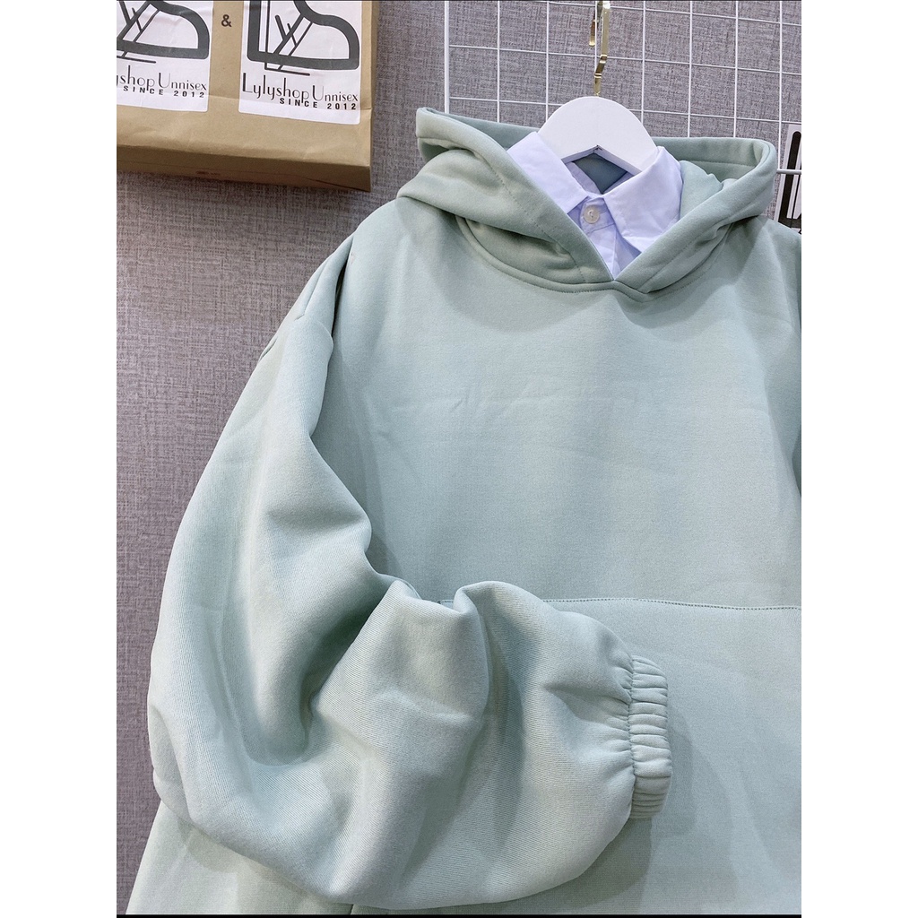 Áo nỉ hoodie Basic LylyshopUnisex, kiểu áo có mũ vải nỉ lót bông dày ovesize form rộng mặc mùa đông trơn màu tay rộng | BigBuy360 - bigbuy360.vn