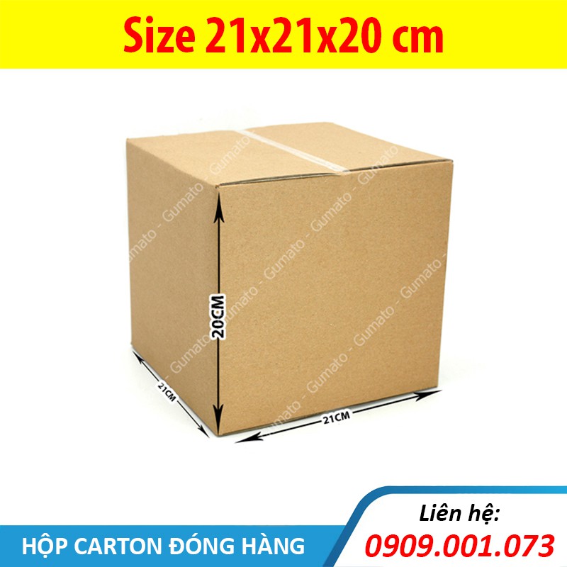 Hộp giấy P57 size 21x21x20 cm, thùng carton gói hàng Everest