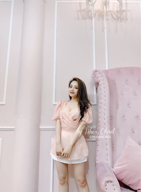 ÁO PEPLUM TAY PHỒNG CHÉO NGỰC (Ảnh chụp thật)