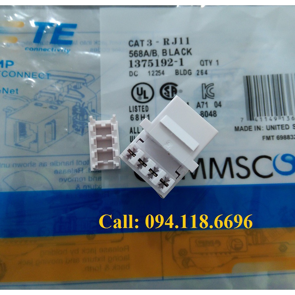 Nhân điện thoại RJ11 Cat3 commscope