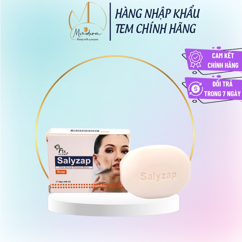 Xà Phòng Fixderma Salyzap Soap giúp giảm mụn, thâm mụn, làm sạch da 75g