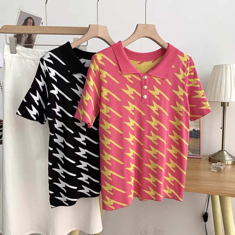 Áo polo họa tiết ziczac mẫu mới ulzzang | BigBuy360 - bigbuy360.vn