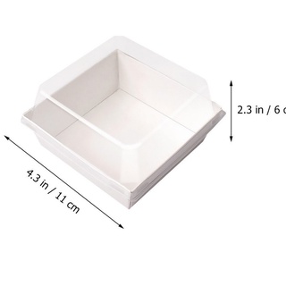 Hộp Kraft Vuông Đựng Bánh, Thức Ăn Nắp PET Màu Trắng Và Nâu ( Set 50c)