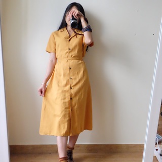 Váy linen vàng nghệ