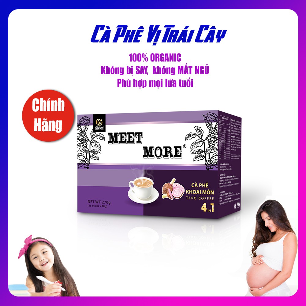 [Meet more] Cà phê hòa tan 4 in 1 vị khoai môn (15 gói x 18 g)