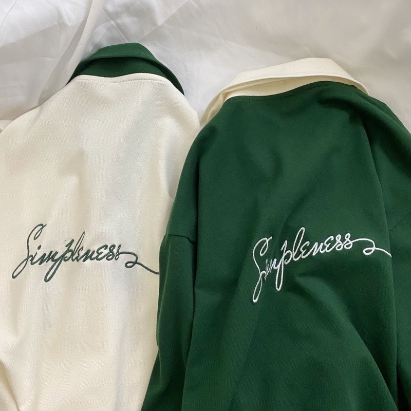 Áo thun polo unisex ATYS màu xanh lá/ màu kem form rộng, chất thun cá sấu nam nữ unisex phong cách ulzzang - Gin Store