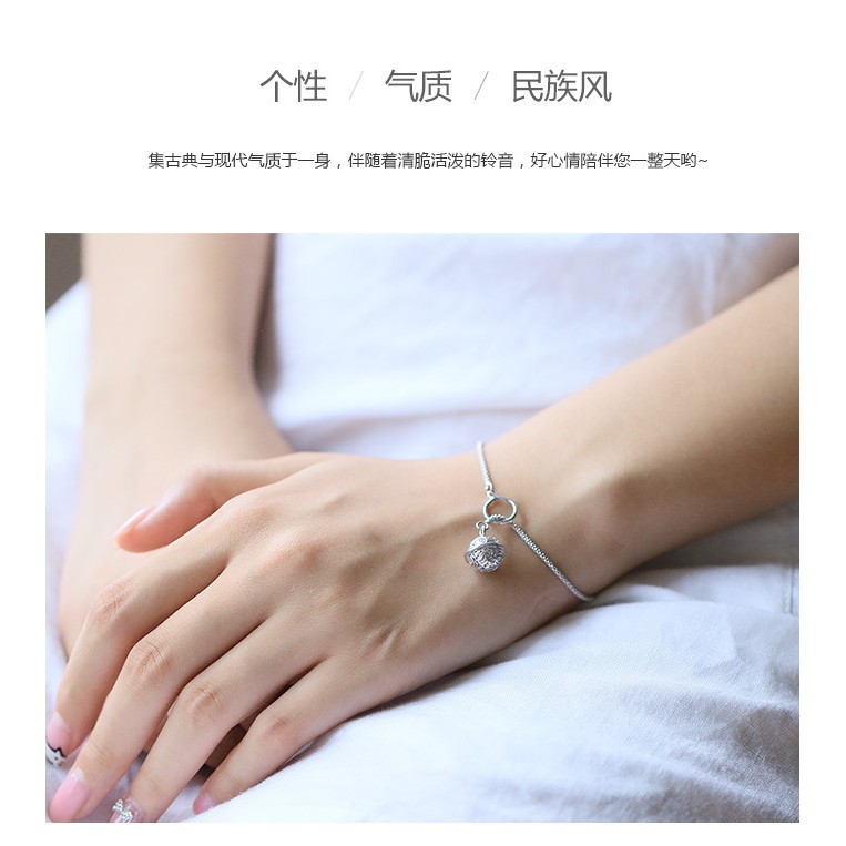 Lắc tay Cung linh bạc S925 hoa thiên cốt vòng tay phong cách cổ trang Trung quốc