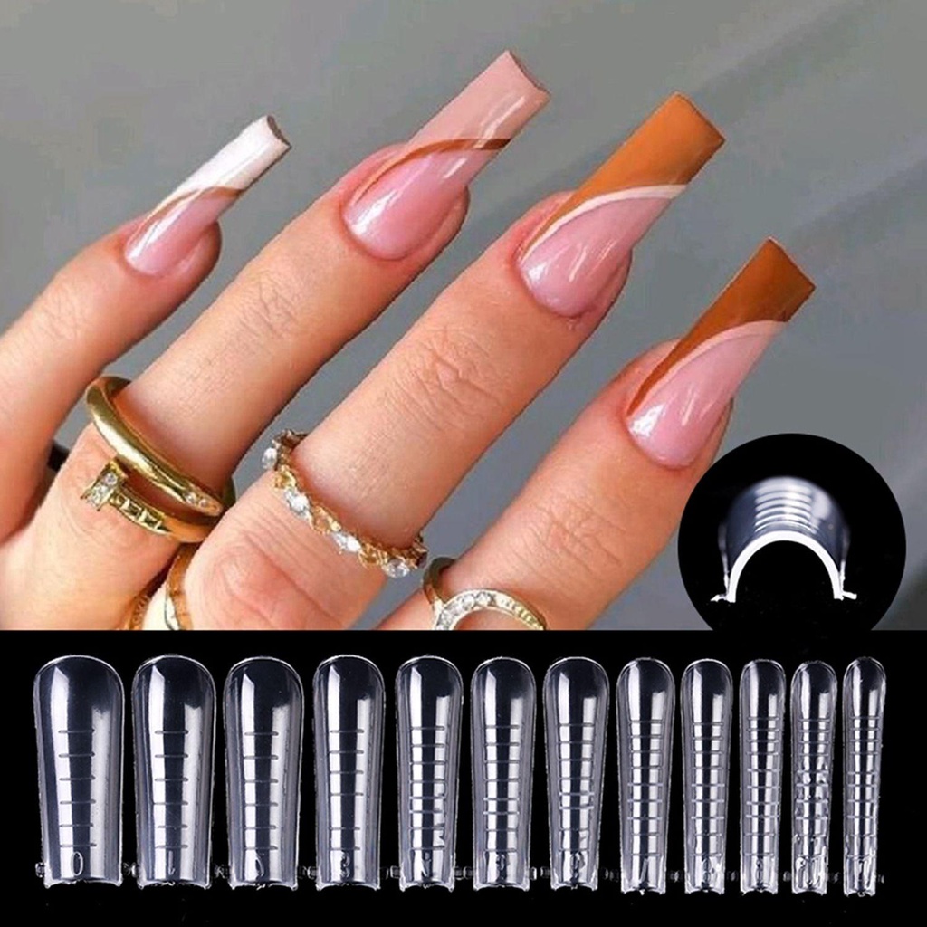 Bộ Móng Tay Giả Trong Suốt Bằng Nhựa Acrylic Chất Lượng Cao