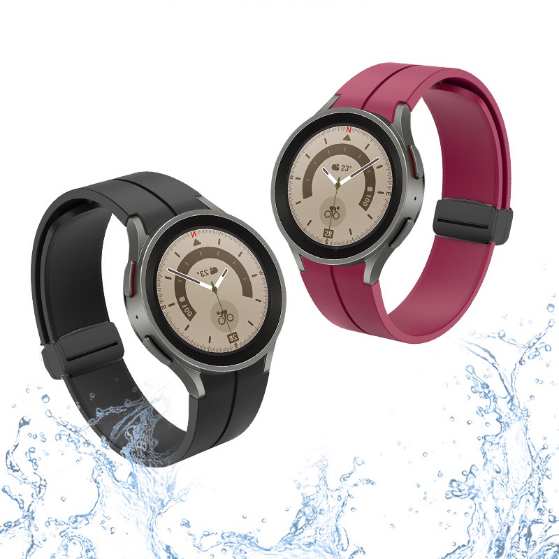 HUAWEI Dây Đeo Silicone Khóa Nam Châm 20mm Cho Đồng Hồ Samsung galaxy watch 5 4 40mm 44mm 5pro 45mm / 3 / 4 Classic / 46mm / 42mm / active 2 / Gear / S3 / S4 42mm