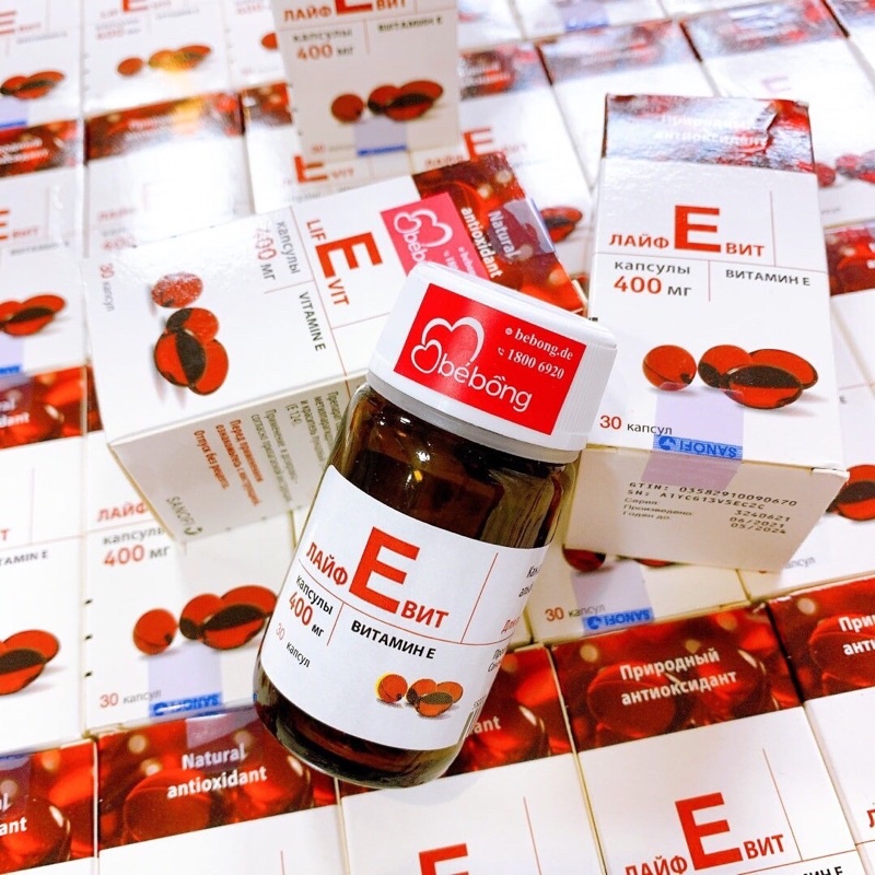 Vitamin E đỏ Nga lọ thuỷ tinh 30v