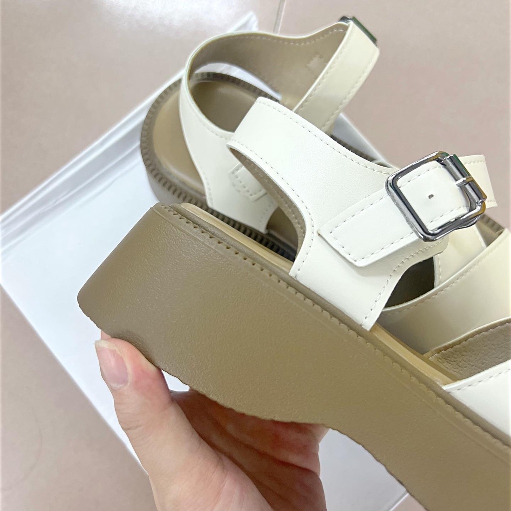 Giày sandal nữ ulzzang bít mũi rọ đế xuồng  mũi 5p đế mềm nữ Shoes Paradise SD019