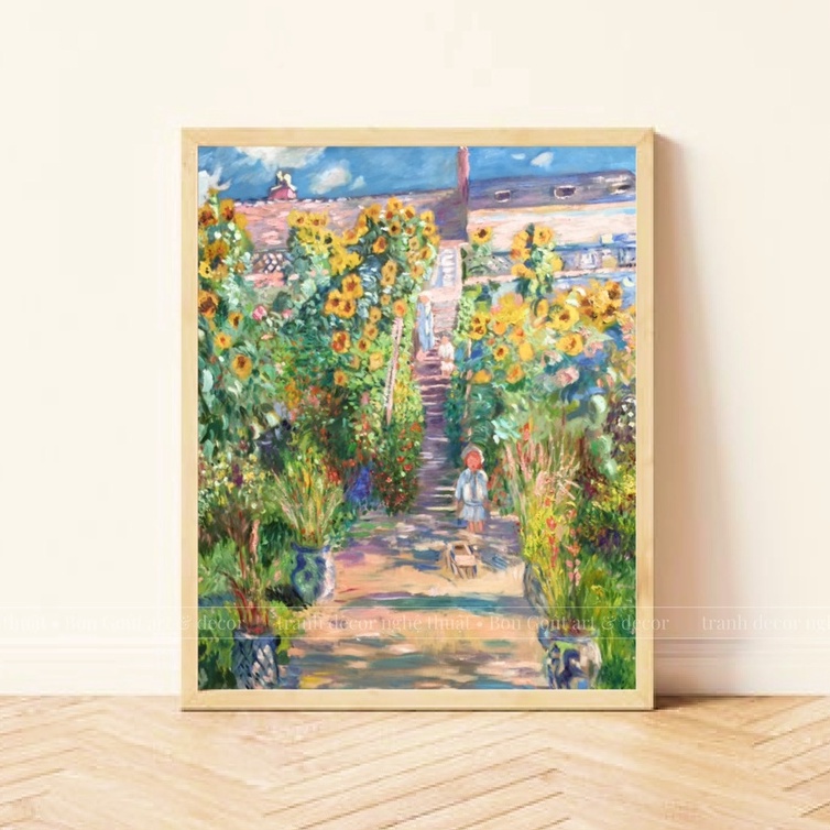 Tranh Monet - KHU VƯỜN TẠI VETHEUIL 🖼 canvas treo tường decor trang trí phòng nghệ thuật Ấn tượng