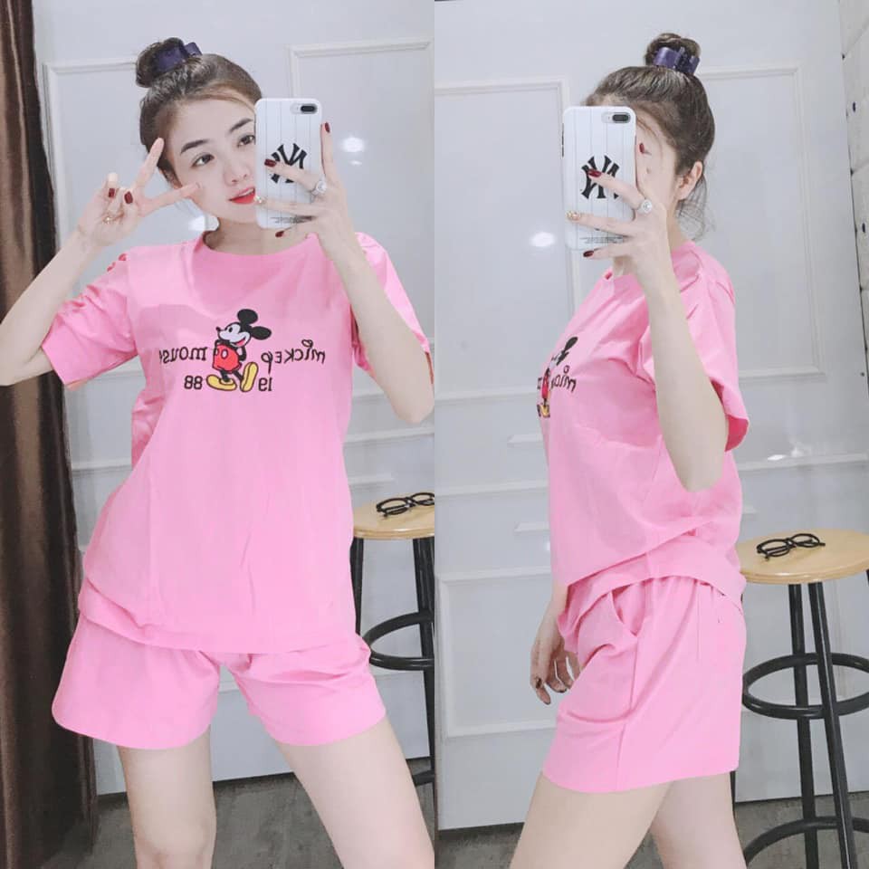 [Mã FAXANH245 giảm 10K đơn 50K] Đồ Bộ Thun Đùi Cotton - Họa Tiết Thêu - Sản Phẩm Y Hình | BigBuy360 - bigbuy360.vn