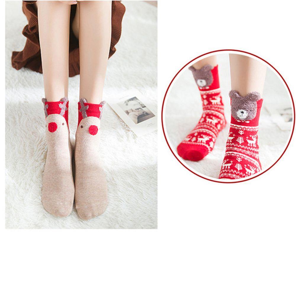 Vớ Giáng Sinh Mềm Mại Họa Tiết Cáo Phong Cách Harajuku Cho Nữ
