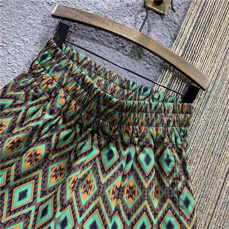 Jiashucheng Quần Short Thể Thao Lưng Cao Ống Rộng In Họa Tiết Thời Trang Cho Nữ