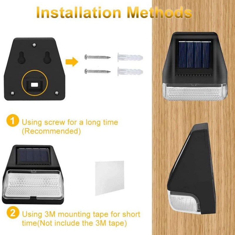 Đèn LED 2 Bóng Gắn Tường Sử Dụng Năng Lượng Mặt Trời Chống Thấm Nước