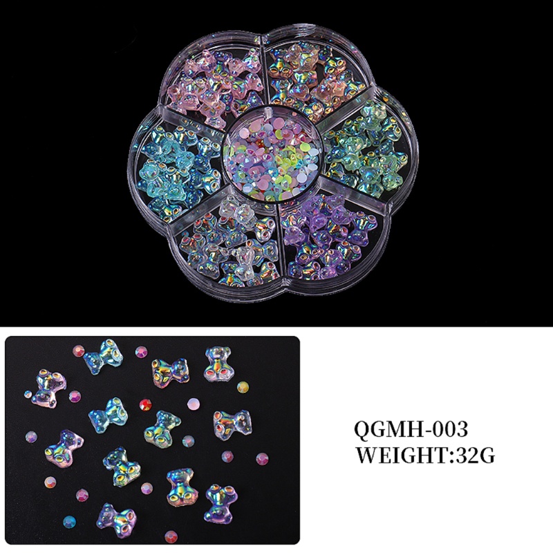 Hạt Pha Lê Hình Gấu 3D Trang Trí Móng Tay Nghệ Thuật