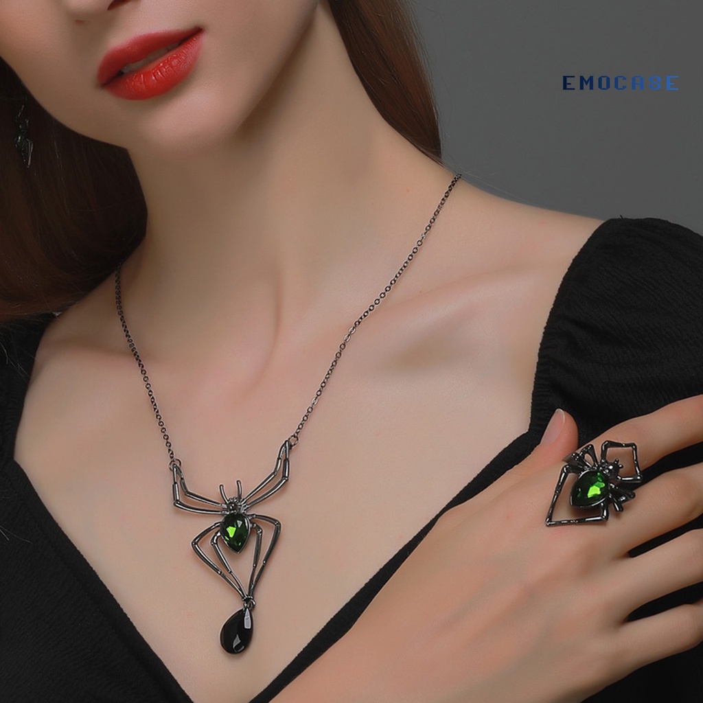 Bộ Trang Sức Hợp Kim Đính Đá Nhân Tạo Hình Nhện Độc Đáo