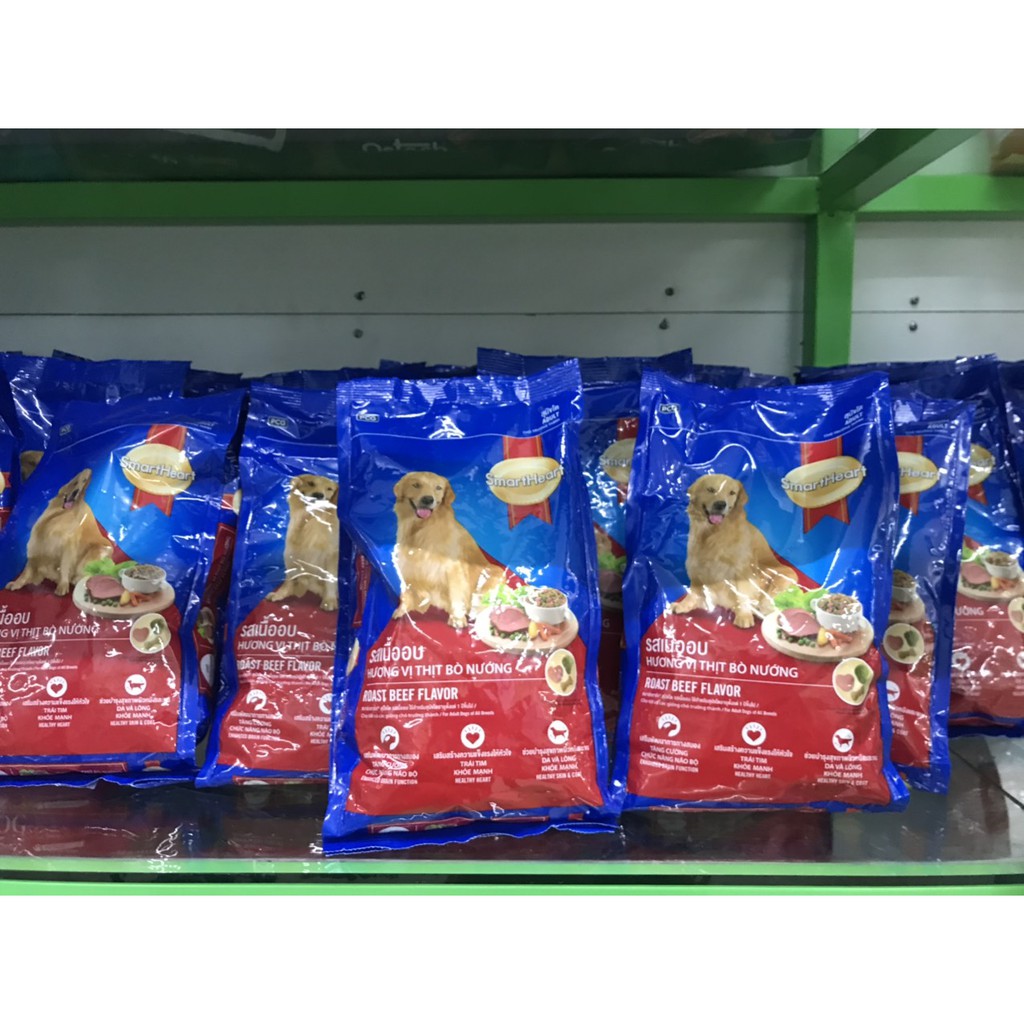 Hạt SmartHeart Cho Chó, Thức Ăn Cho Chó Trường Thành Vị Thịt Bò - 400GAM