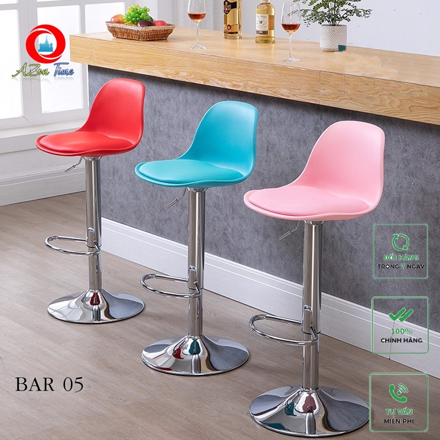 [FreeShip] Ghế Quầy Bar-05 (39x43x105cm) Ghế Lễ Tân, Makup, Trang Điểm Hàng Xuất Khẩu Nội Thất AZON TIME