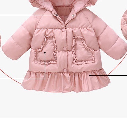 Áo khoác phao bé gái 9-20kg đuôi cá viền bèo điệu đà ấm áp-HÀNG QCCC AK07