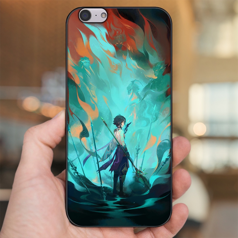 Ốp lưng Oppo A39, F3 Lite viền đen in hình Xiao Genshin Impact