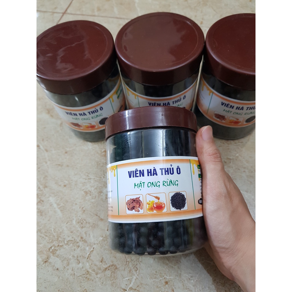 Viên hà thủ ô mật ong rừng nguyên chất (hộp 500g), cải thiện tóc bạc, rụng tóc, hói đầu, đẹp da, trẻ đẹp lâu