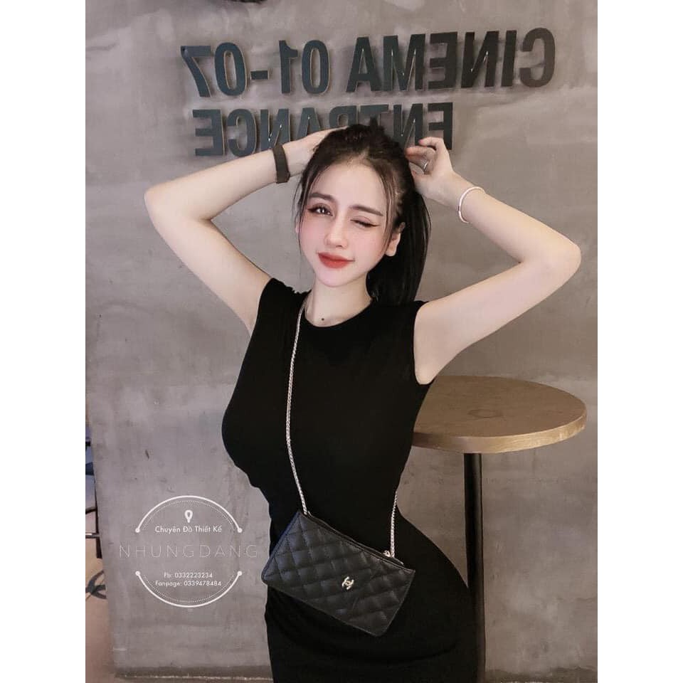 [Mã SKAMA06 giảm 8% tối đa 50K đơn 250K] Váy body xẻ Đùi , cụt tay 2 màu ( kèm ảnh thật, video ) | BigBuy360 - bigbuy360.vn