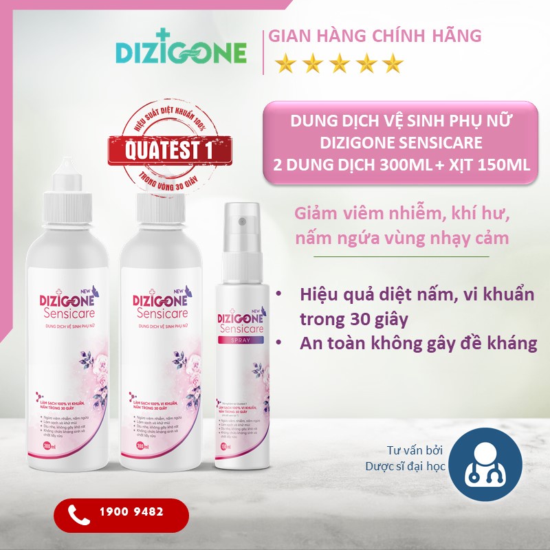 [HẾT NGỨA-KHÍ HƯ-MÙI HÔI] CHỈ VỚI 2 CHAI DIZIGONE SENSICARE 300ML VÀ 1 CHAI XỊT 150ML