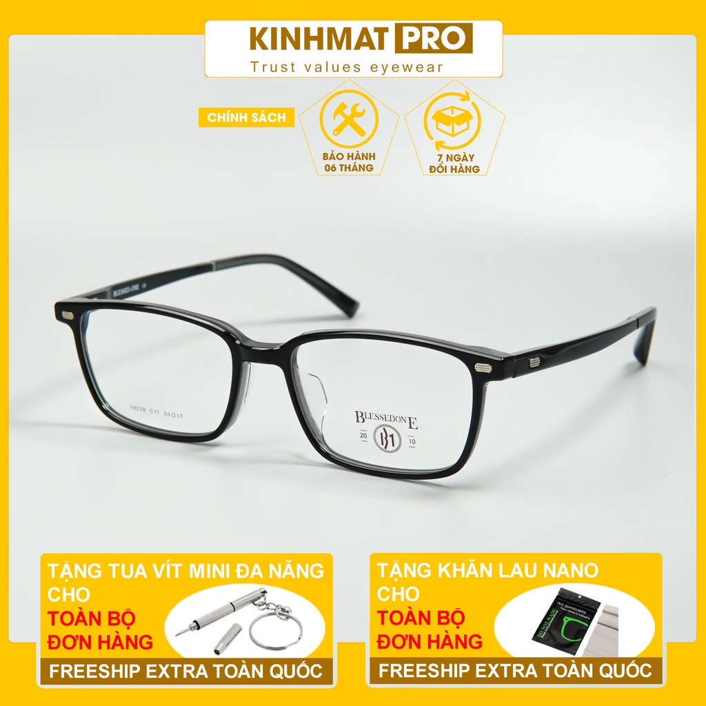Gọng kính Blessed one V8228 β-Titanium nhựa acetate cao cấp Kính mắt Pro