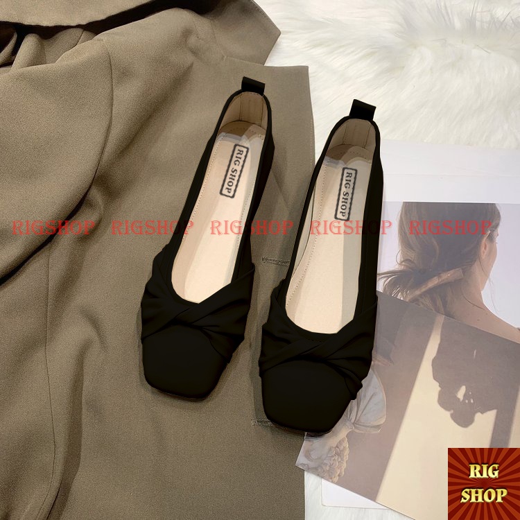 GIÀY BÚP BÊ XOẮN NƠ MŨI VUÔNG SIÊU XINH - C19