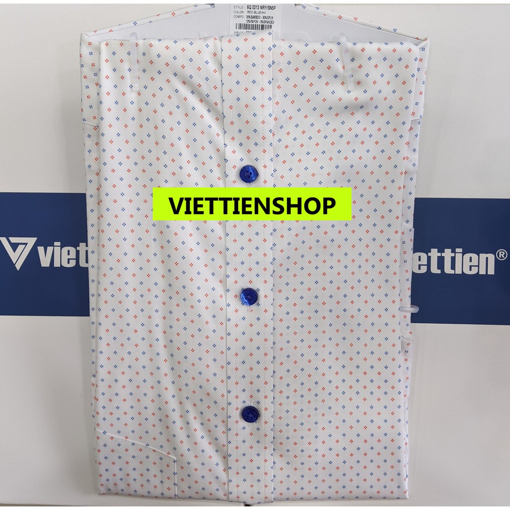 ÁO SƠ MI VIỆT TIẾN DÀI TAY VẢI TRE HOA VĂN