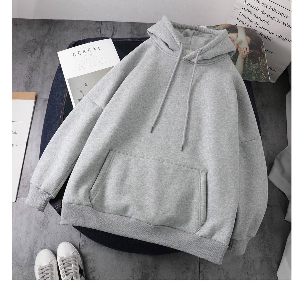 [TẶNG QUÀ] Áo hoodie nỉ trơn unisex basic, áo khoác nỉ trơn nam nữ form rộng