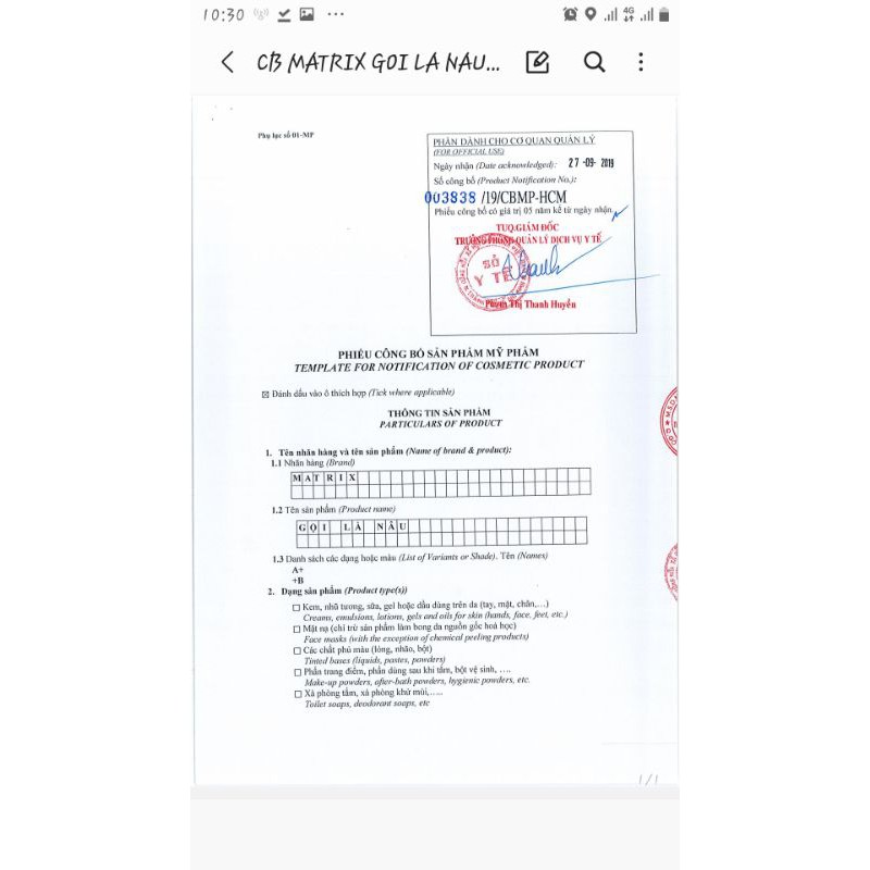 Gội là nâu MATRIX