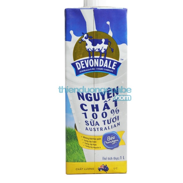Sữa Tươi Devondale Nguyên Kem( Full Cream) 1L (10 Hộp/Thùng)