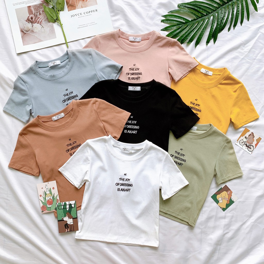 áo phông nữ_Croptop trơn, cổ tim, Croptop chữ, chính hiệu Quảng Châu, từ Shop An Nhiên_Chợ Ninh Hiệp_Gia Lâm_Hà Nội