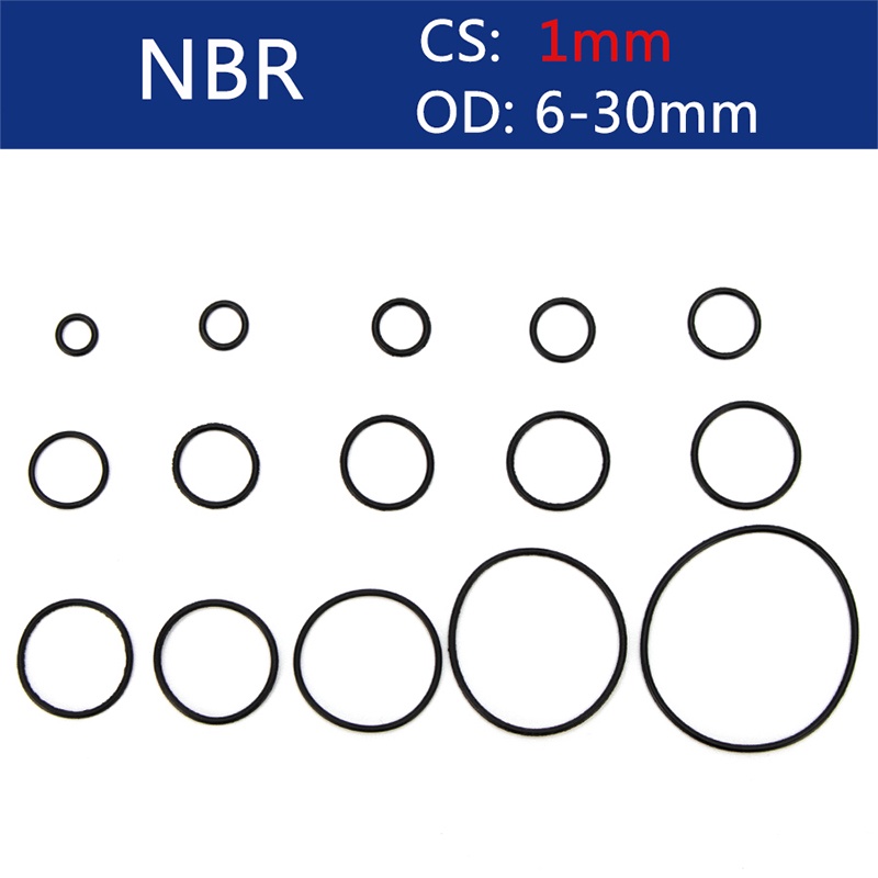 Set 100 Vòng Đệm Cao Su Hình Chữ o Màu Đen 5mm-35mm cs 1mm