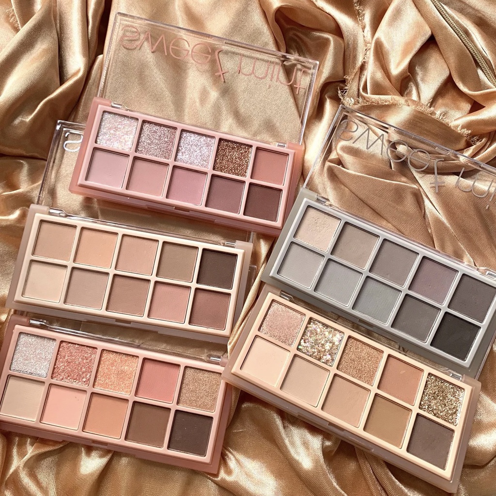 Bảng phấn mắt Sweet Mint ngọt ngào 10 màu tông nhũ và lì 100g