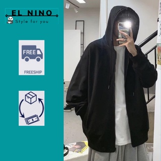Áo Hoodie nam, áo khoác nỉ có mũ, kéo khóa, phong cách Basic Hàn Quốc AH03 EL Nino