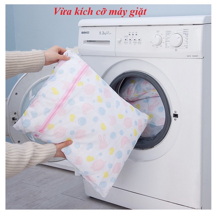 Bộ Túi Giặt Hoa 5 Chiếc Nhiều Kích Thước Bảo Vệ Quần Áo Khi Giặt Máy Giặt, Set Lưới Giặt Bảo Vệ Quần Áo