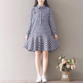 váy babydoll kẻ caro