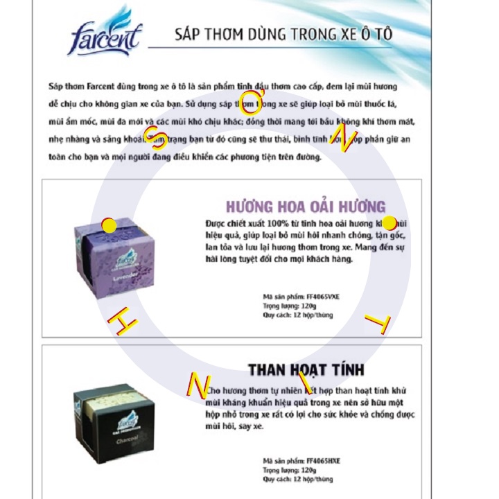 Sáp Thơm Dùng Trong Xe ÔTô Farcent Car Deodorizer 120G