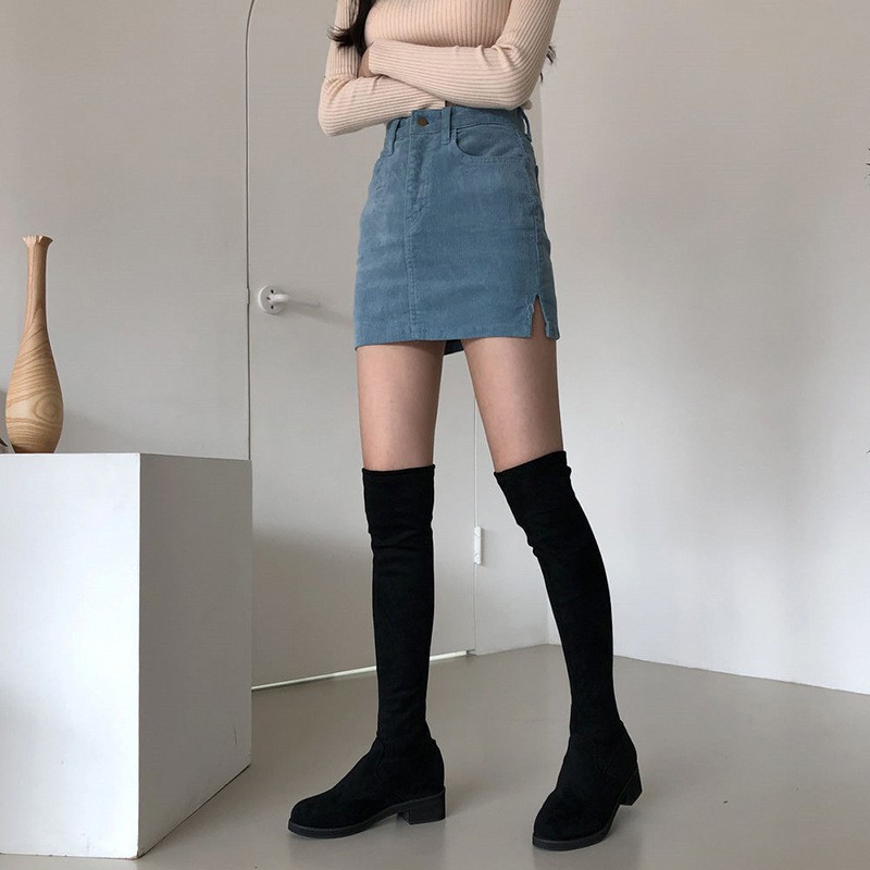 Chân váy nhung Velvet Skirt CV003 lưng cao, kèm quần trong - Uni By Heart