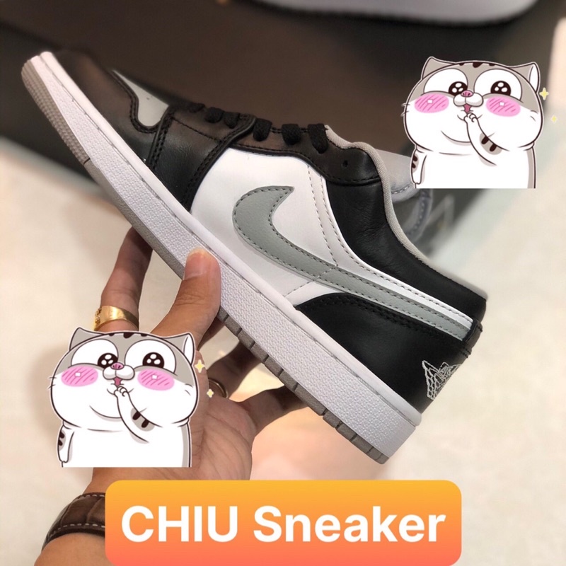 Giày thể thao cổ thấp xám trắng đen phiên bản cao cấp Giày Sneaker Jordan low smoke grey V1 cao cấp