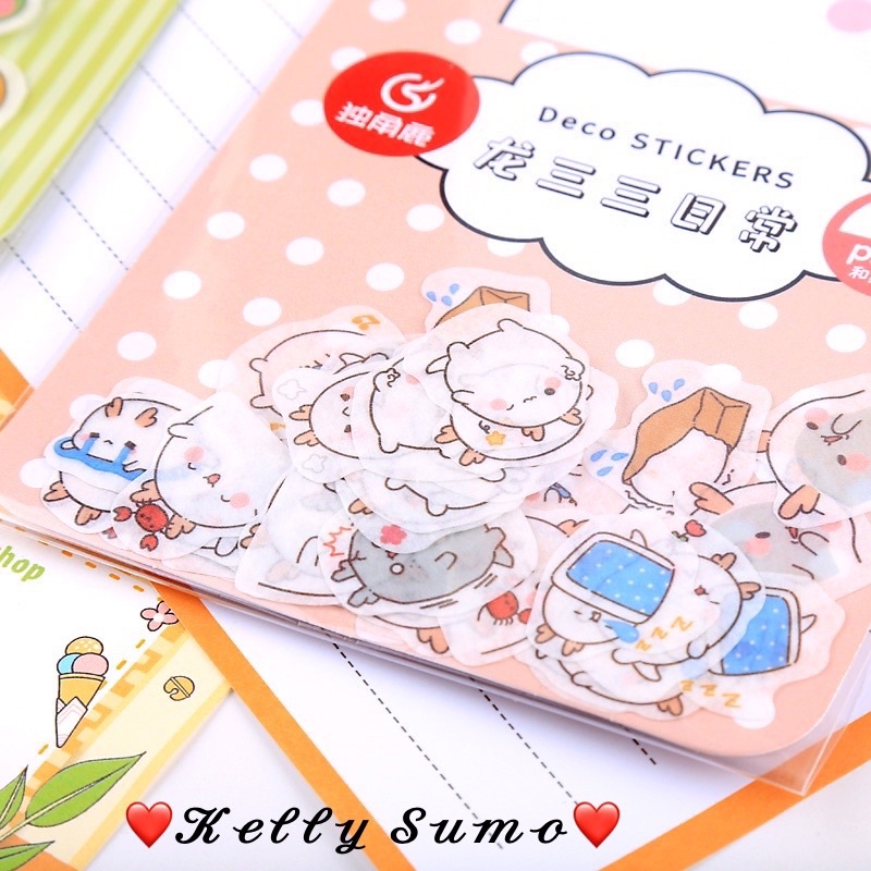 Set 50 Sticker Trang Trí Điện Thoại, Sổ Nhật Ký Kiểu Hoạt Hình Nhật Bản Siêu Cute