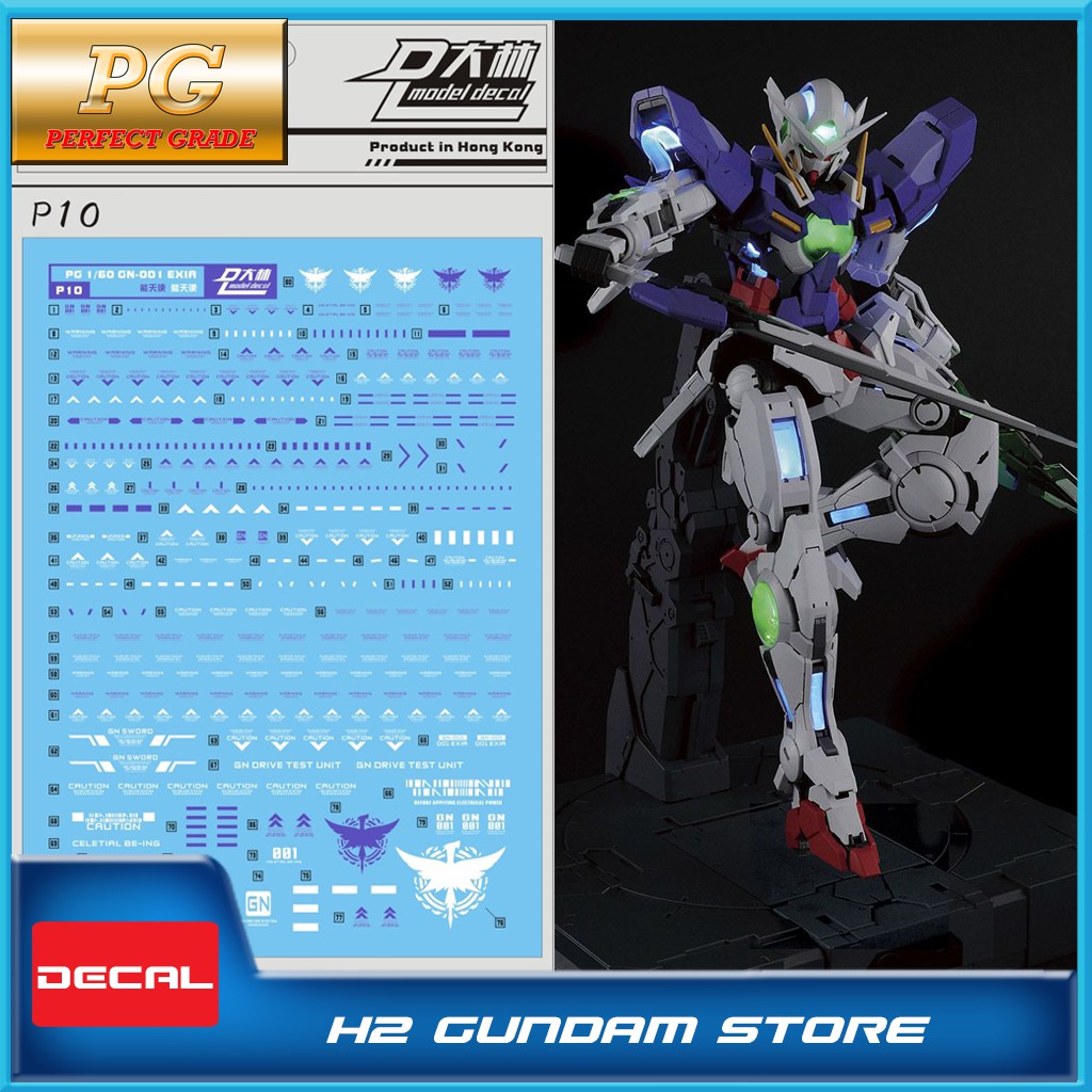 Decal nước cho mô hình PG 1/60 Gundam Exia