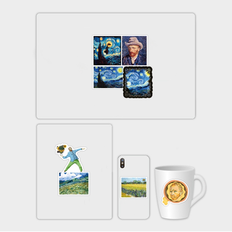 Miếng dán in hình Van Gogh làm đồ trang trí xinh xắn