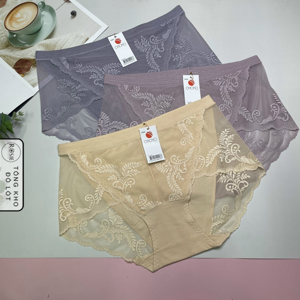 Quần lót cotton phối ren mềm đẹp , mẫu quần cạp cao form to thoải mái 1029 - ROSIE Chính hãng