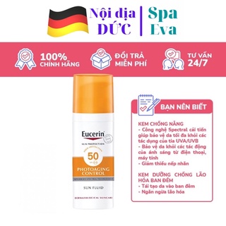 (NHẬP KHẨU ĐỨC) Kem Chống Nắng Giúp Ngăn Ngừa Lão Hóa Da Eucerin Sun Fluid Photoaging Control SPF 50+( 50ML)