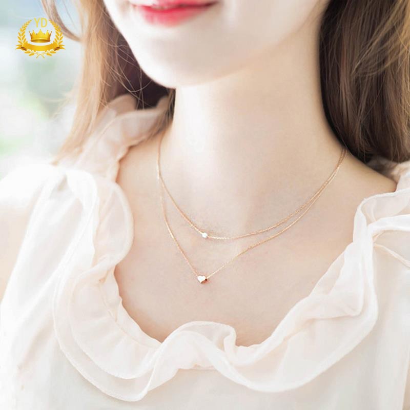 Vòng cổ hai lớp đính ngọc trai nhân tạo thời trang dành cho nữ